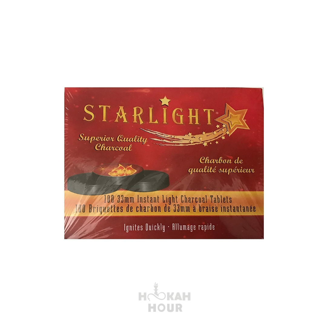 STARLIGHT Charcoal 33 mm Premium Hookah Incense Round Charcoal Coals 100 Count