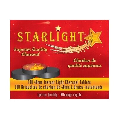 STARLIGHT Charcoal 33 mm Premium Hookah Incense Round Charcoal Coals 100 Count