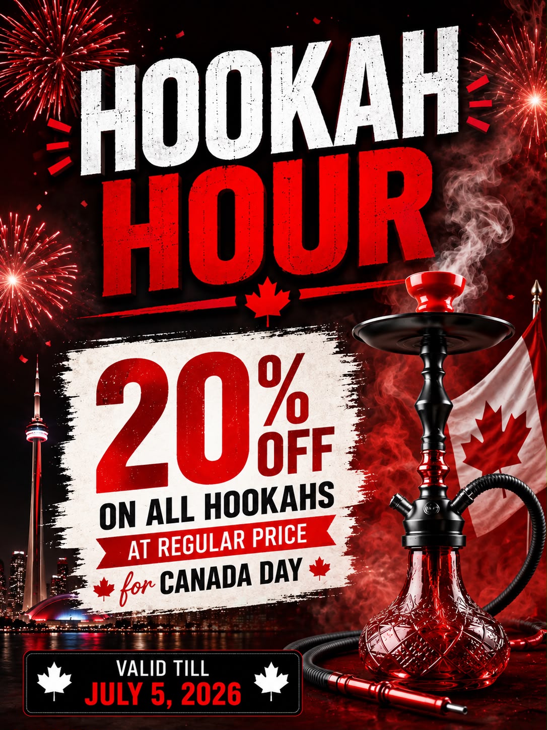 Canada Day Hookah Sale | Save on Hookah & Accessories | Hookah Hour | Puffin Palace