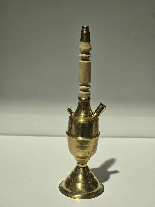Kuza handmade brass and wood Hookah