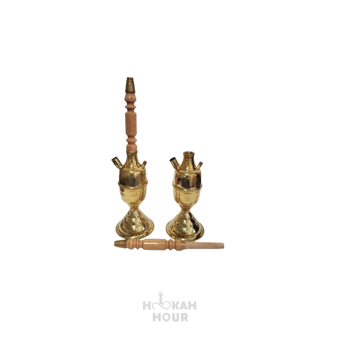 Kuza handmade brass and wood Hookah