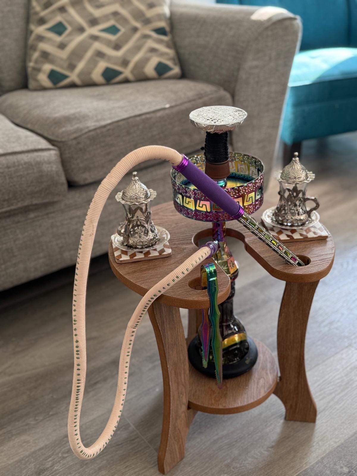 Premium Wooden Hookah Table